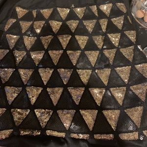 Gold and black sequin skirt